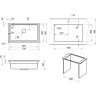 Кухонная мойка GRANULA KS-7303U, алюминиум 7303iU ALYUMIHIYM